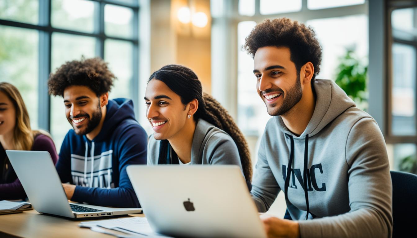 students engaged in an online Northwestern University counseling course